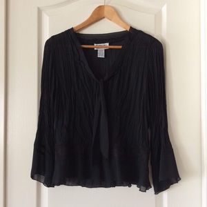Black long-sleeve blouse